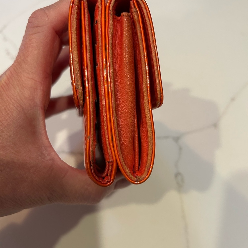 CHANEL Orange Quilted Lucky Charm Wallet - Picture 10 of 13